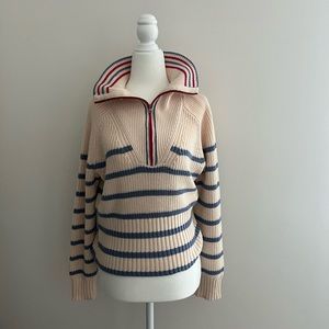 J crew cotton-cashmere pullover with stripe